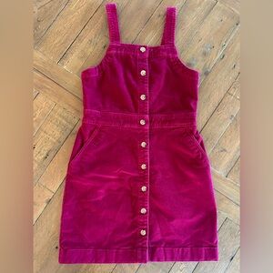 Crewcuts Girls' Magenta-colored Corduroy Button-Front Pinafore